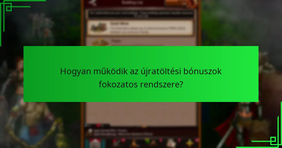 Hogyan működik az újratöltési bónuszok fokozatos rendszere?