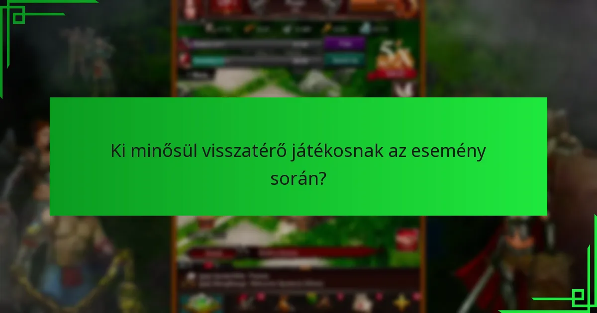 Meddig tart a visszatérő játékos esemény?